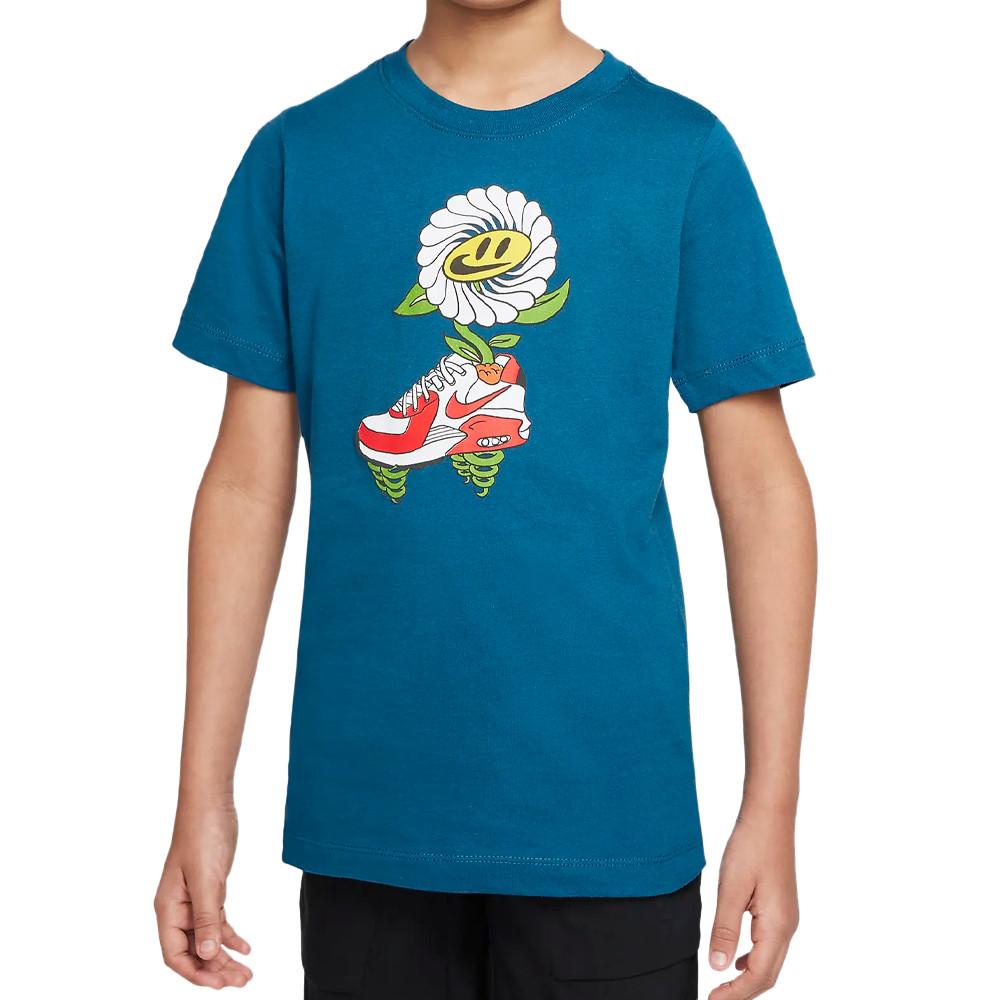 T-shirt Bleu Garçon Nike Air Flower pas cher