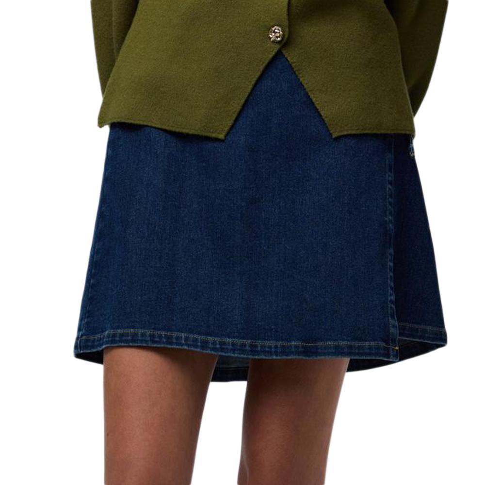 Jupe en jean Bleu Femme Pieces Flora pas cher