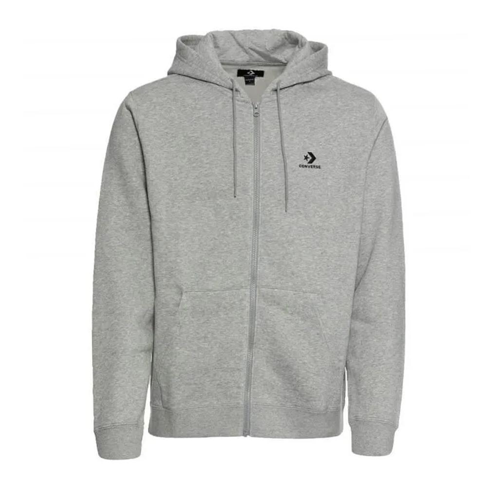 Sweat Zippé Gris Mixte Converse Brushed pas cher