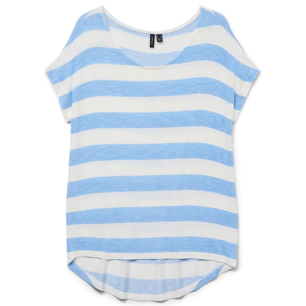 T-Shirt Rayure Bleu/Blanc Femme Vero Moda Wide Stripe pas cher