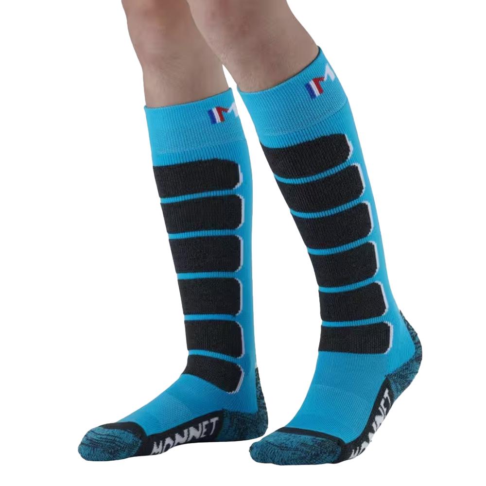 X1 Paire de Chaussettes de Ski Bleu Mixte Junior Monnet Mi Bas Snowpark pas cher
