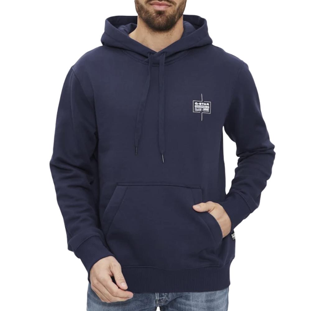 Sudadera con capucha para hombre G-Star RAW Logo, color azul marino barato