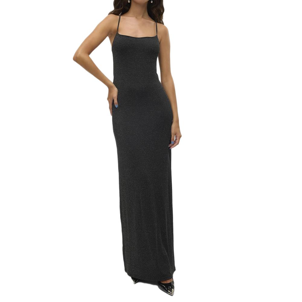 Robe Moulante Noir/Argenté Femme Vero Moda Kanva Ankle pas cher