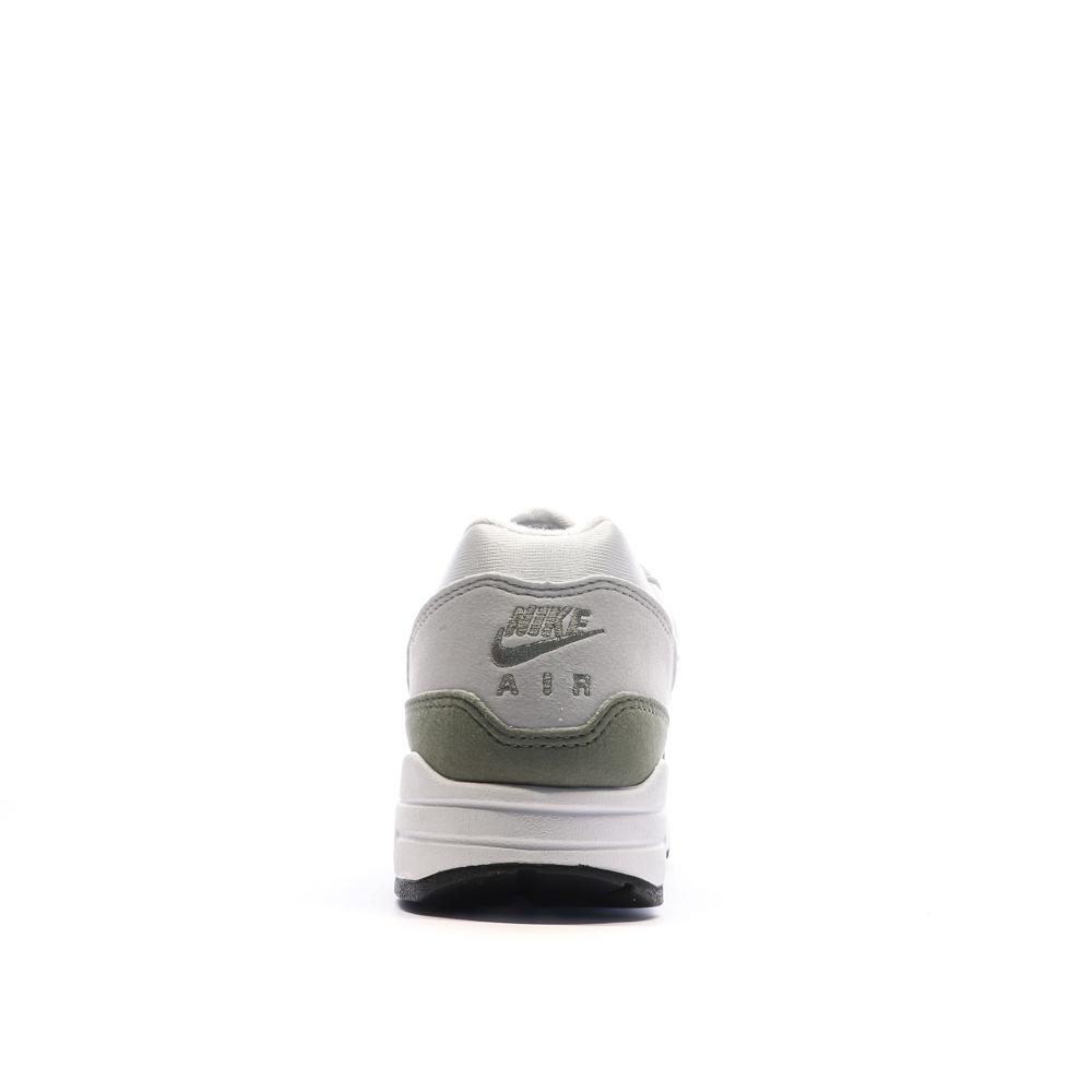 Baskets Blanches/Kaki Femme Nike Air Max 1 vue 3