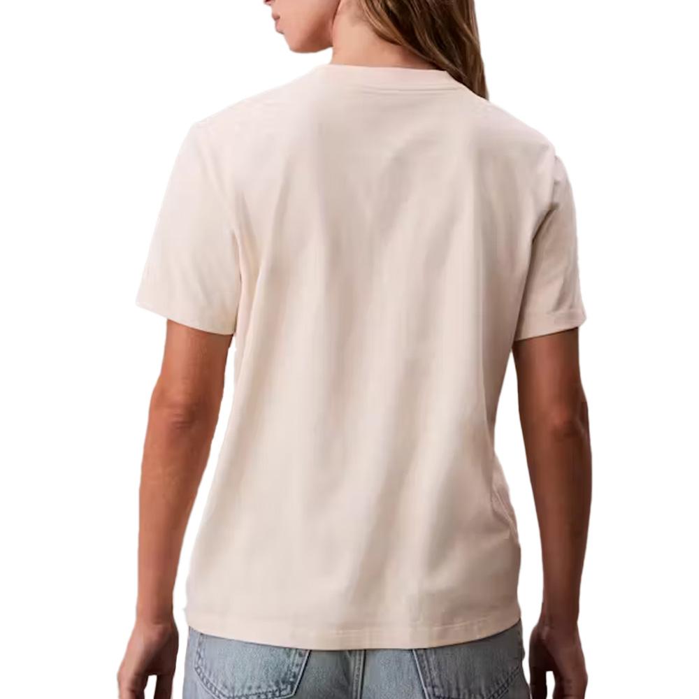 T-Shirt Beige Femme Calvin Klein Jeans Hero vue 2