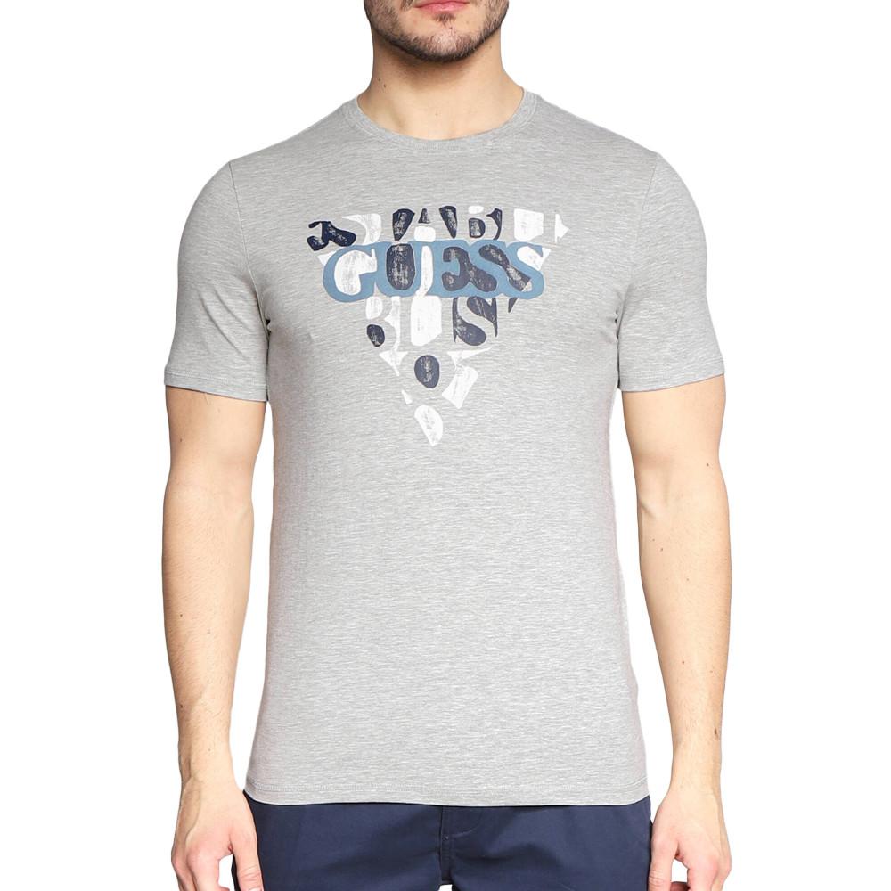 T-shirt Gris Homme Guess Blurri pas cher