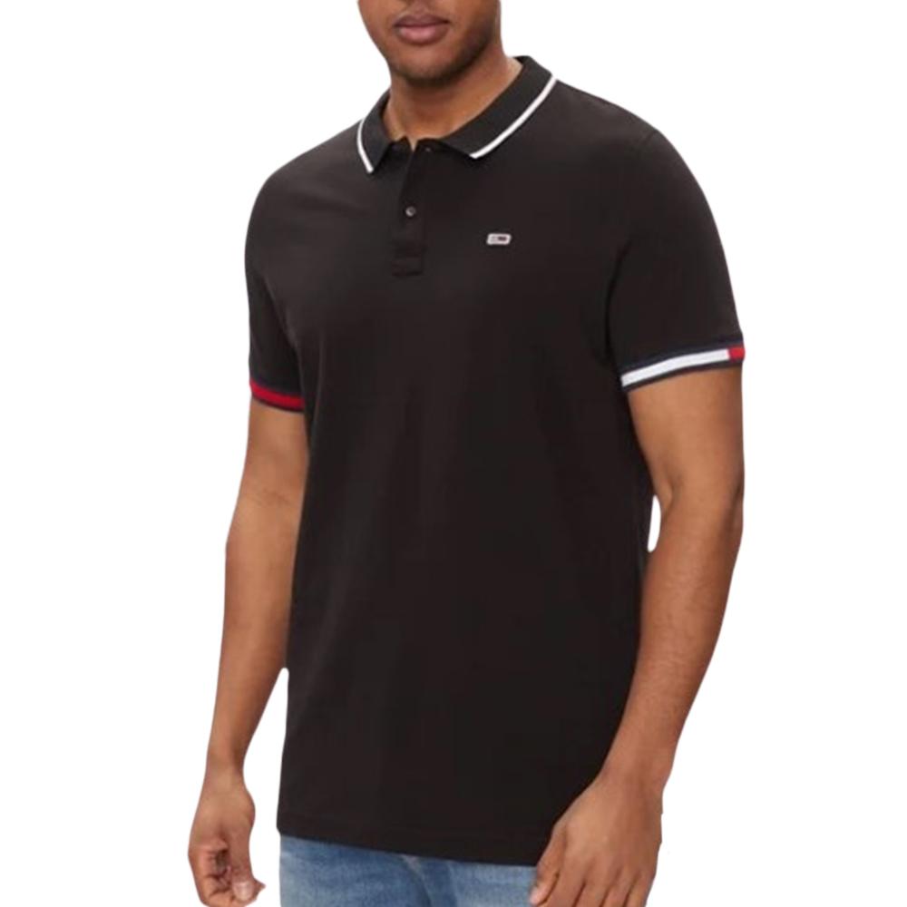 Polo Noir/Rouge Homme Tommy Hilfiger DM0DM12963 pas cher