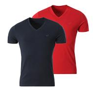 x2 T-Shirt Noir/Rouge Homme Kaporal GIFT pas cher