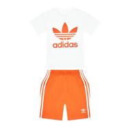 Ensemble Blanc/Orange Garçon Adidas HK7481 pas cher