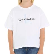 T-shirt Blanc Fille Calvin Klein Jeans Serenity