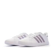 Baskets Blanches/Violette Femme Adidas Courtpoint vue 6