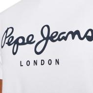 T-shirt Blanc Homme Pepe Jeans Original Stretch vue 3