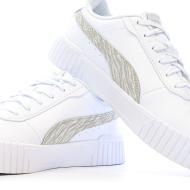 Baskets Blanc/Beige Femme Puma Carina 2.0 Zebra vue 7