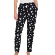 Pantalon Fluide Noir Imprimé Femme Easy pas cher