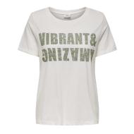 T-shirt Blanc/Gris Femme JDY Kitty