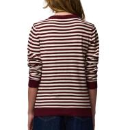 Gilet Bordeaux/Blanc Femme Pieces Nora vue 2