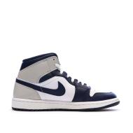 Air Jordan 1 Mid Blanche/Marine Homme Nike vue 2