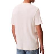 Beiges Herren-T-Shirt von Calvin Klein Jeans mit Waffel-Emblem Ansicht 2