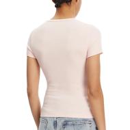 T-Shirt Rose Femme Tommy Hilfiger Badge vue 3