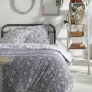 Parure de lit coton uni CHARME Gris Today 220x240 pas cher