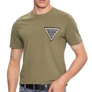 T-shirt Kaki Homme Guess Puff