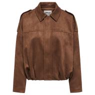 Braune Wildlederjacke für Damen von Only Amber Ansicht 3