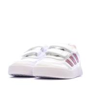 Baskets Blanc/Rose Fille Adidas Tensaur vue 6