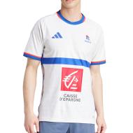Camiseta blanca de balonmano francés 2024 de Adidas para hombre barato