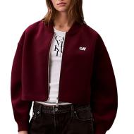 Blouson Aviateur Rouge Femme Calvin Klein Jeans Scuba pas cher