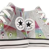 Baskets Grises à paillettes Fille Converse All Star Glitter vue 7