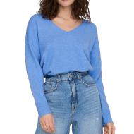 Pull Bleu Col V Femme Only Rica