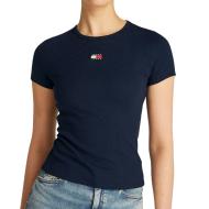 T-Shirt Marine Femme Tommy Hilfiger Badge pas cher