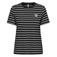 T-shirt à rayures Noir/Blanc Femme Only Liva pas cher