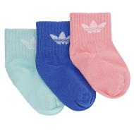 x3 Lot de trois paires de chaussettes Rose/Verte/Bleu Fille Adidas Kids Ankle vue 2