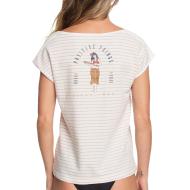 T-shirt Blanc/Corail à Rayures Femme Roxy Miami Vibes B vue 2