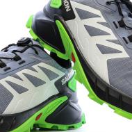 Chaussures de Trail Gris/Vertes Homme Salomon Supercross 4 vue 7