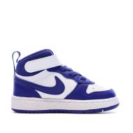 Baskets Blanc/Bleu Garçon Nike Court Borough vue 2