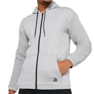 Sweat zippé Gris Homme Reebok Workout pas cher