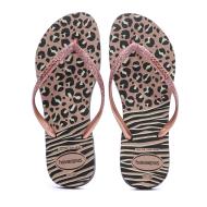 Tongs Noir/Rose Havaianas Slim Animal Infradito vue 3