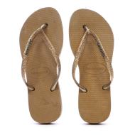 Tongs Marron/Doré Femme Havaianas Slim Platform Sparkle vue 3