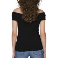 T-Shirt Noir Femme JDY Fransiska 15344028 vue 2