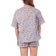 Pijama Mujer Blanco/Rojo/Azul Lulu Castagnette Flores ver 2