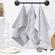 Lot De 3 Torchons Gris Today Essential pas cher