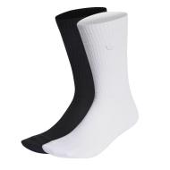 X2 Paires de chaussettes Blanches/Noires Homme Adidas Crew Sock pas cher