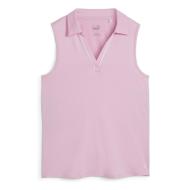 Polo Golf Rose Femme Puma Cloudspun Piped pas cher