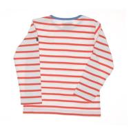 T-shirt Marinière Blanc/Corail Enfant EOM Eloris vue 2