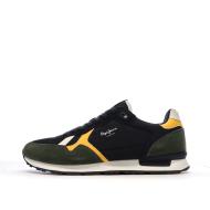 Baskets Marine/Kaki/Jaune Homme Pepe jeans Brit Heritage pas cher