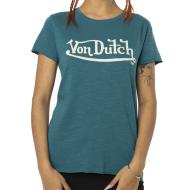 T-shirt Turquoise Femme Von Dutch Slub pas cher