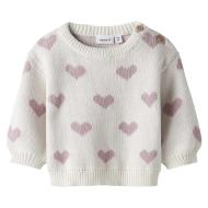 Pull Blanc/Rose Fille Name it Foana pas cher