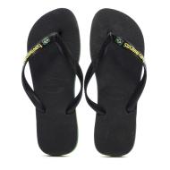 Tongs Noir/Jaune Homme Havaianas Brasil Layers vue 3